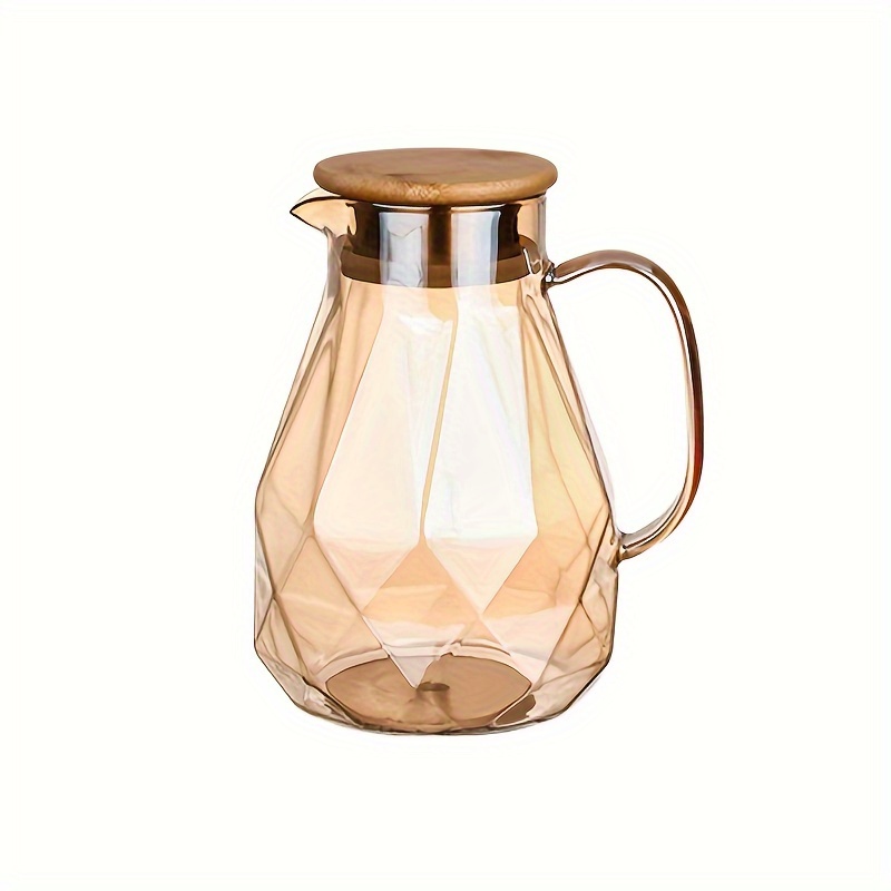 Glass Pitcher With Lid High Borosilicate Pitchers For Drinks Leakproof Glass  Water Pitcher With Spout Elegant