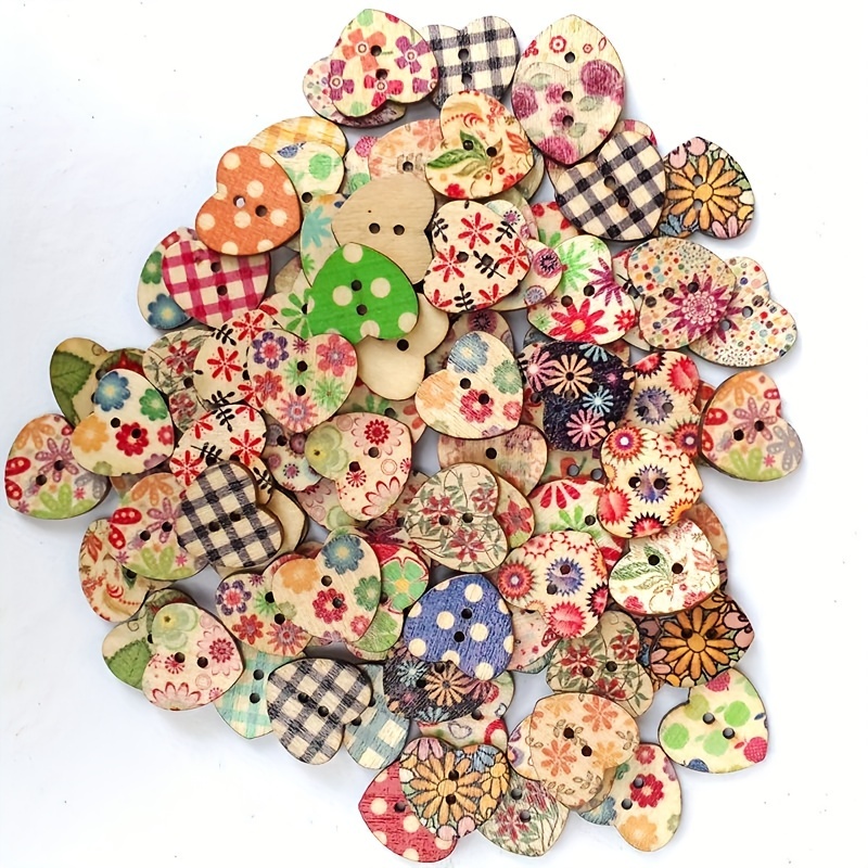  TEHAUX 200 pcs Small Buttons DIY Crafted Button Clothing Decor  Buttons Tiny Heart Buttons Sewing Flatback Resin Buttons Art Craft Buttons  Micro Button Heart-Shaped Accessories Child Alloy