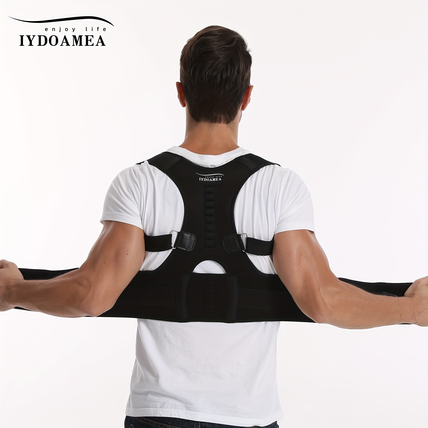 Thoracic Back Brace Posture Corrector- Magnetic Lumbar Back Support  Belt-Back Pain Relief Improve Thoracic Kyphosis for Lower and Upper Back  Pain Men Women (White Small) White Small