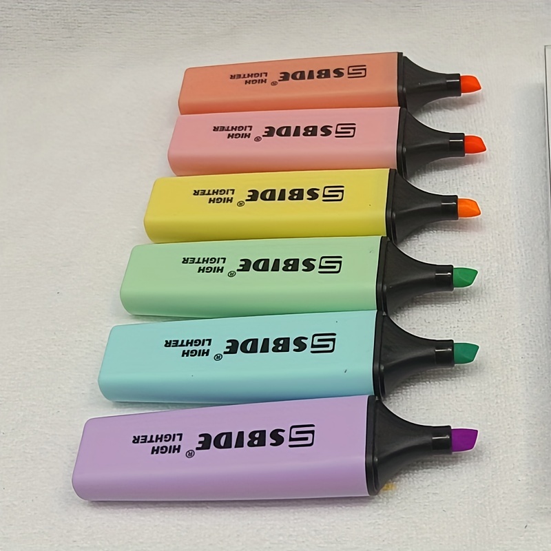 6 marcadores fluorescentes de color Macron para marcar puntos clave para  estudio y oficina.