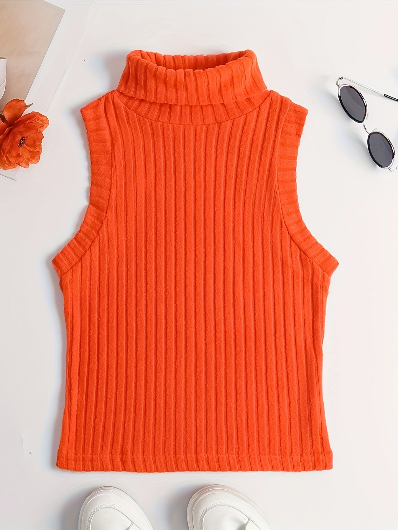 Solid Cable Knit Tank Top Casual Crew Neck Summer Sleeveless - Temu