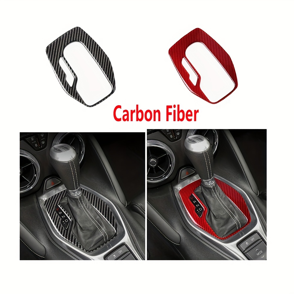 Couvercle de pommeau de levier de vitesses en fibre de carbone pour  l'intérieur de la voiture Gearshift Head Sequin Autocollants décoratifs