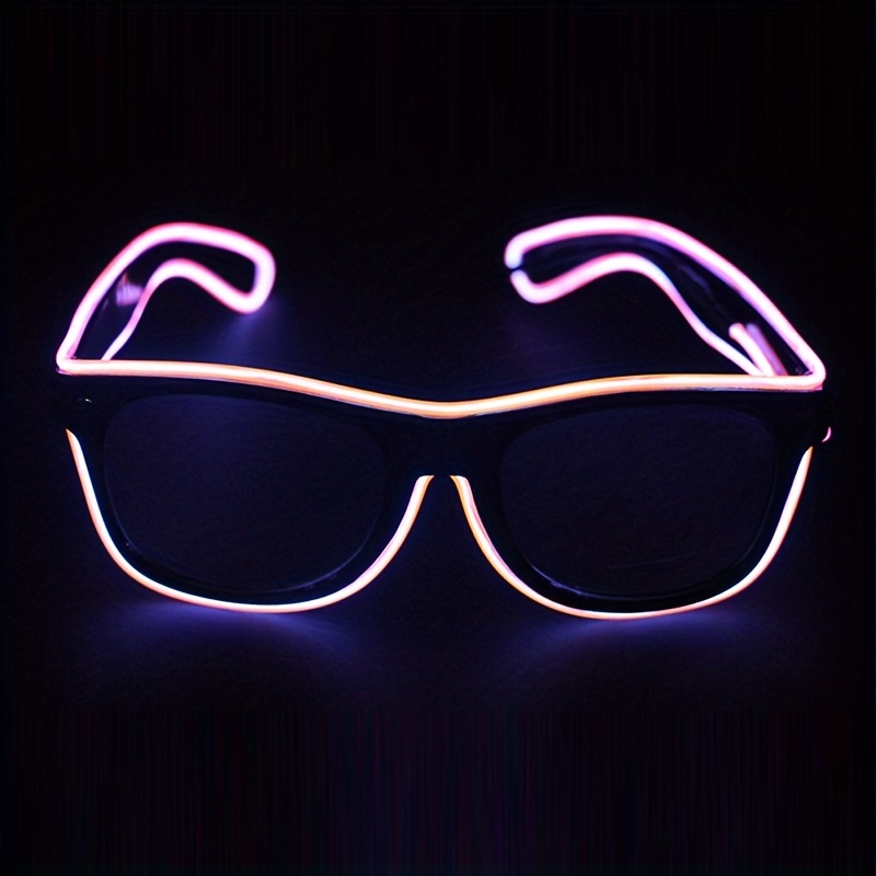 Glow Led Neon Sunglasses Women Men Light Up Led El Wire Rave - Temu