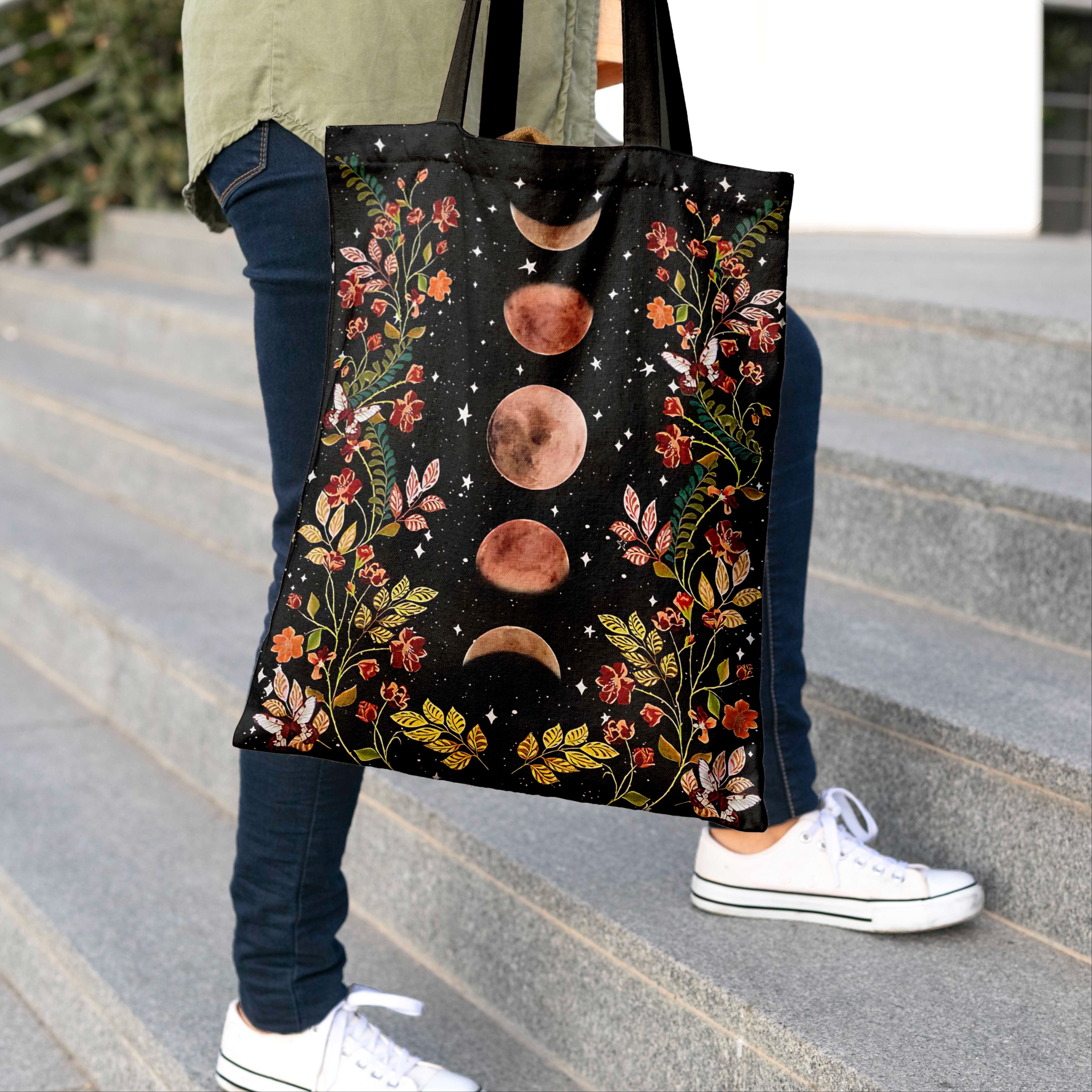 Women's Shoulder Bag Half-moon Shaped Printed Saddle Bag Crossbody Mini Bag  Contrast Color Tassel Bag