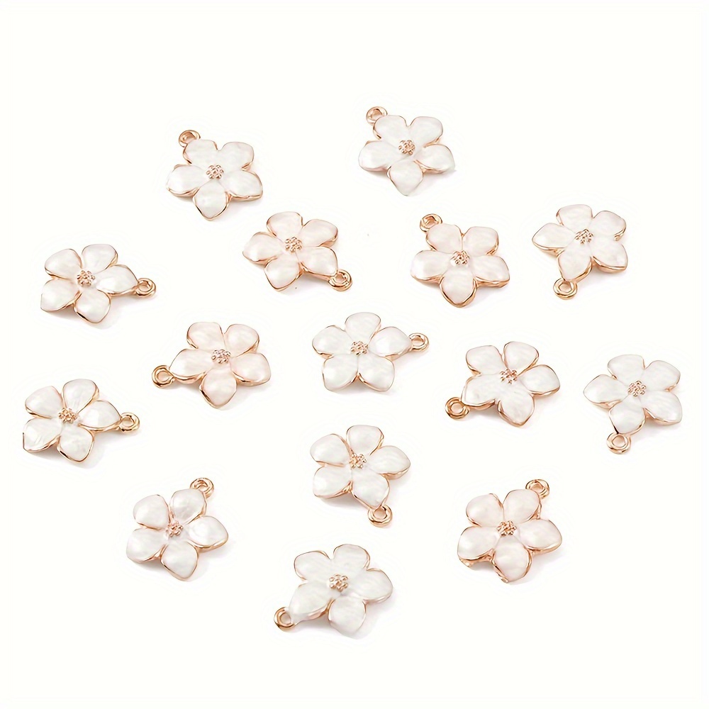 6/12/36/100pcs Random Color Cute Alloy Cherry Blossom Charms for DIY