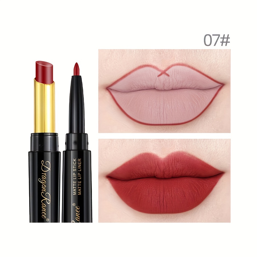 Double Headed Lip Pencil Lip Liner Non Stick Cup Long Lasting Wateproof
