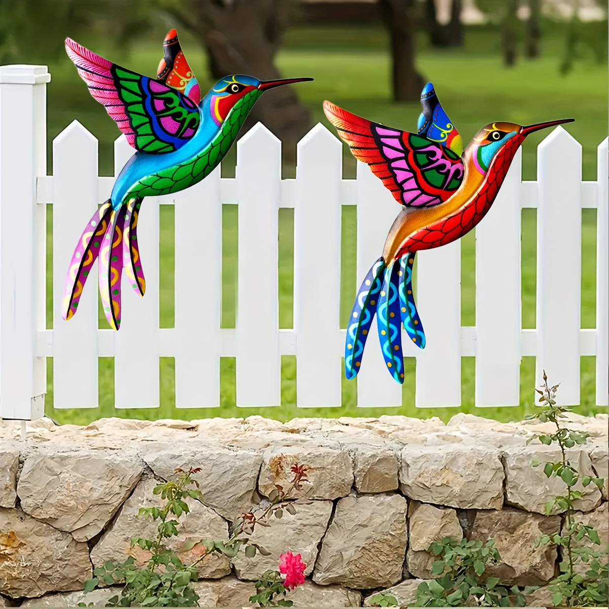 Acheter Décoration murale en acrylique avec colibri et oiseau, pour la  maison, le jardin, l'extérieur, Sculptures Miniatures, ornements pour  chambre à coucher