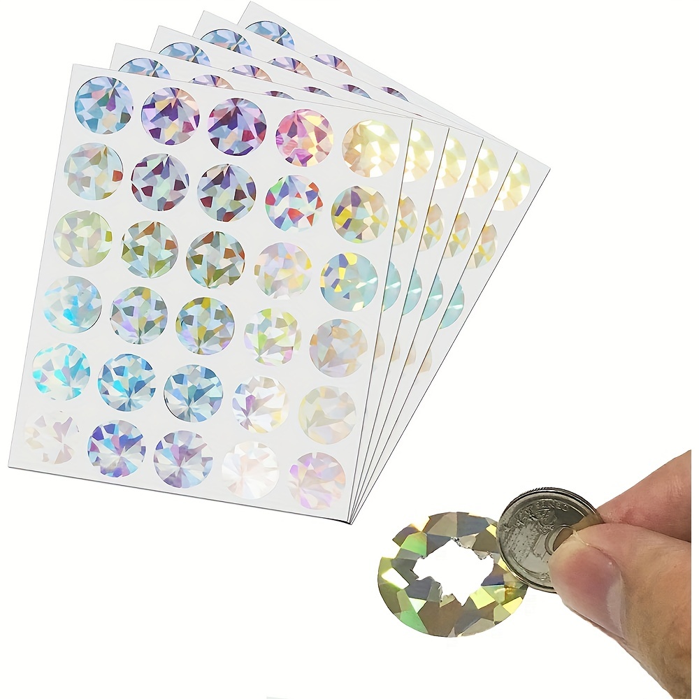 Hologram Glitter 1 inch Round scratch off stickers