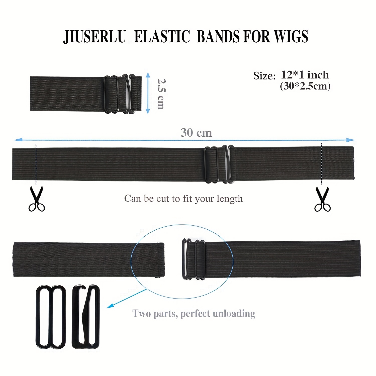 10PCS Adjustable Elastic Band For Wigs Anti-Slip Wig Straps