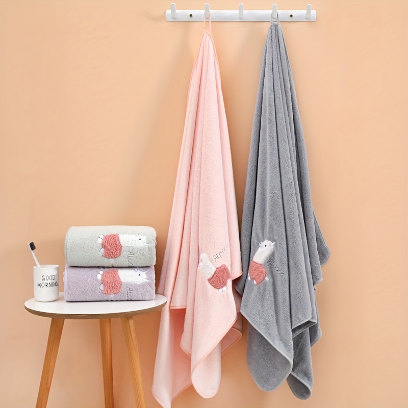 Soft Cotton Embroidered Hand Towel And Bath Towel Set - Temu