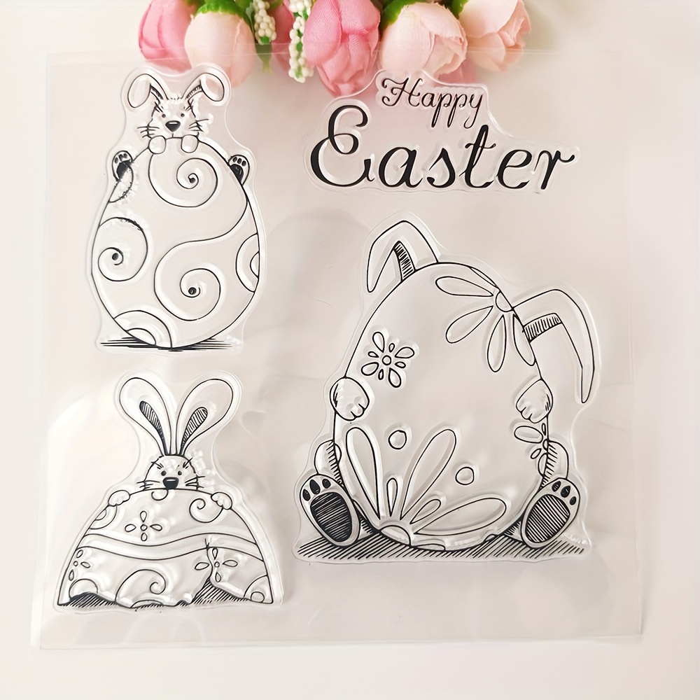 

Easter Rabbits And Cute Easter Eggs Clear Stamps And Cutting Dies For Diy Scrapbooking Decorative Card Making Crafts Decoration Supplies