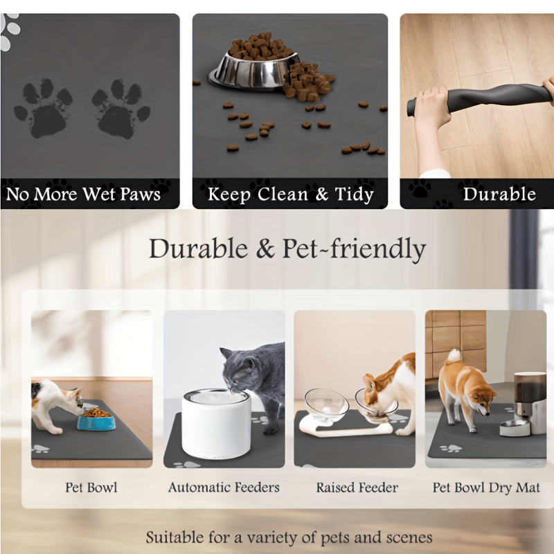 Pet Feeding Mat For Cats Dogs, High Absorbent Quick Dry Dog Food