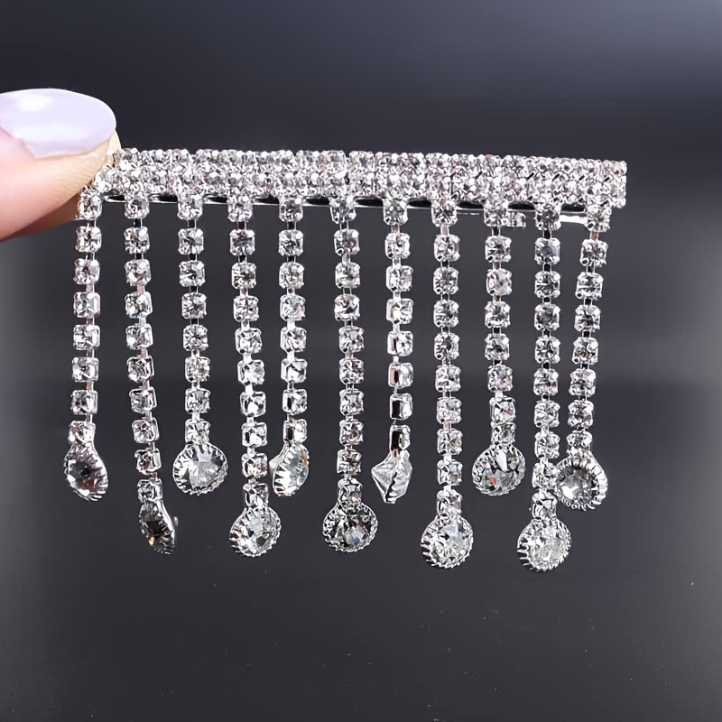 1 4pcs Glitter Faux Diamond Hair Clip Hairpins Headwear Hair Accessories For Girls Kids