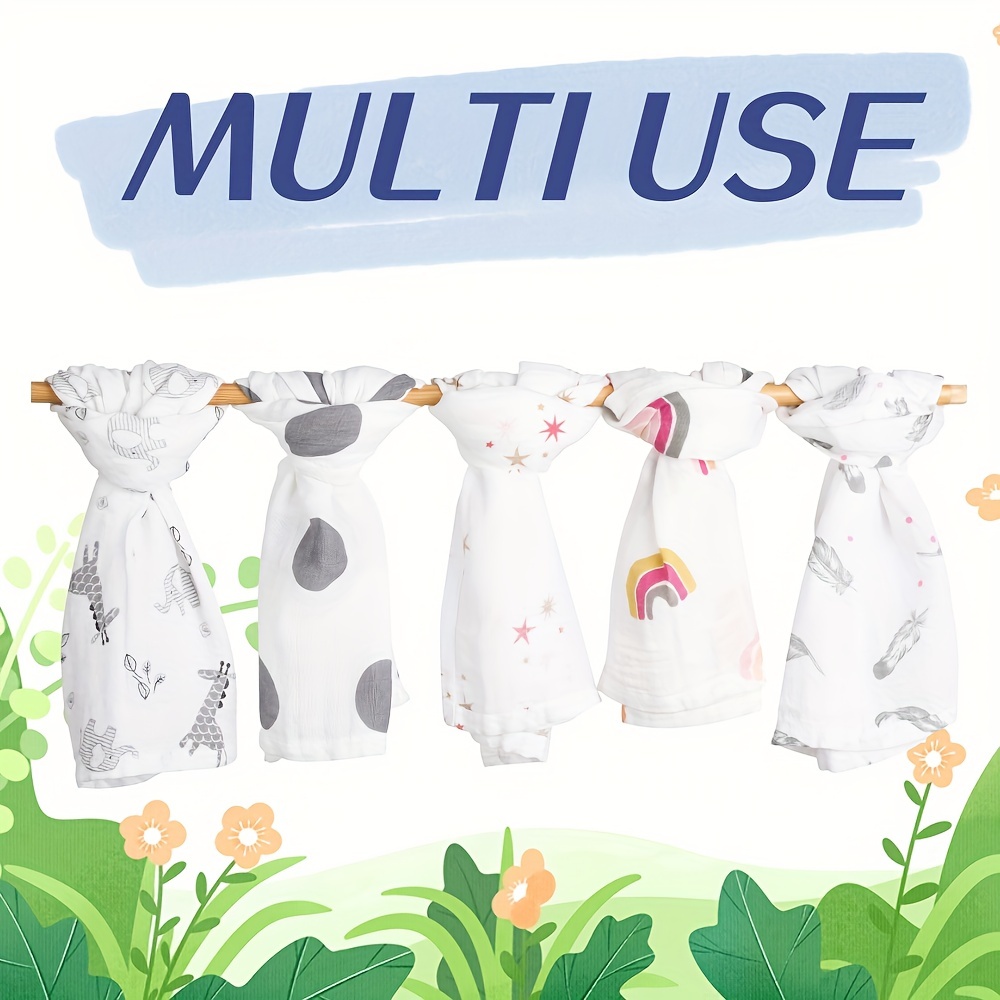 Muslin Baby Bath Towel & Swaddle Blanket, Organic 2-Layer