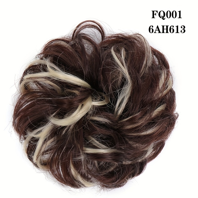 Curly Synthetic Messy Chignon Brown Hair Bun