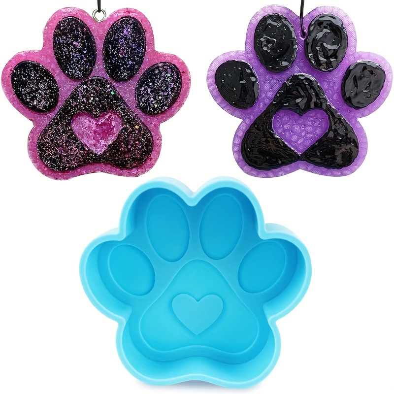 Paw Print Heart Freshie Mold silicone Car Freshie Mold For - Temu