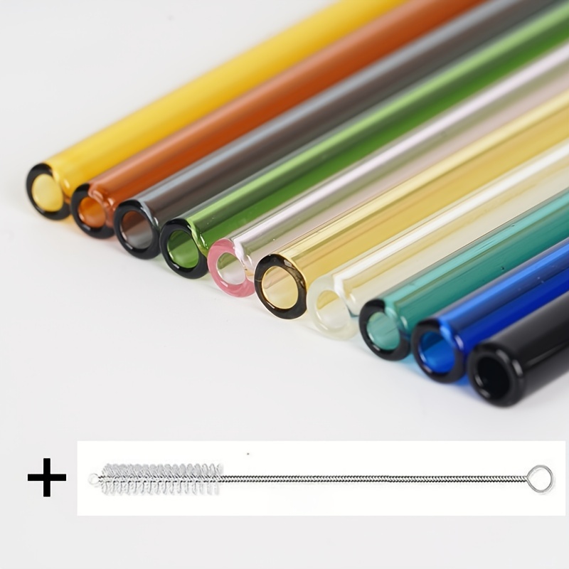 Reusable Colored Glass Drinking Straws, Suitable For Outdoor, Home