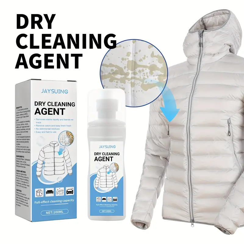 Dry Cleaning Agent, Down Jacket Cleaner, Clothing Cleaning White Shoes Down  Jacket Dry Cleaning Agent, Oil Stains Removal Dirt Cleaning Agent,  Water-free Cleaning, Cleaning Supplies, Cleaning Tool, Back To School  Supplies 
