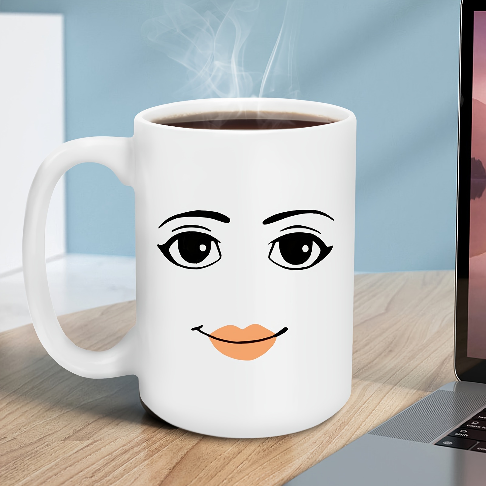 1pc, Woman Face Funny Mug, 11oz/15oz Ceramic Coffee Mugs, Novelty Coffee  Cup, Birthday/Christmas/Anniversary Gifts For Friend, Sister, Brother Cute  Th