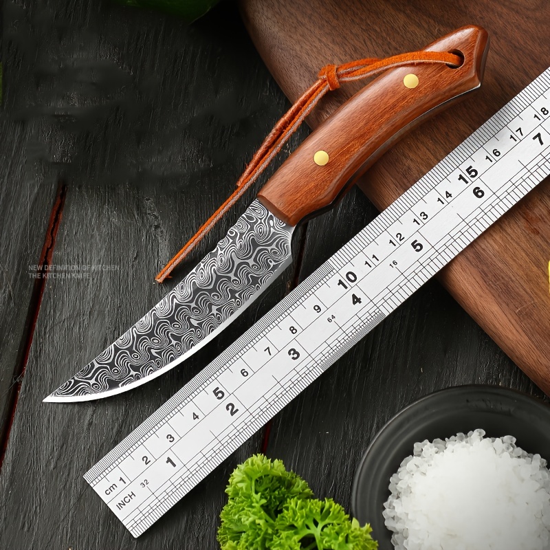 Cuchillo de caza con mango de madera de acero de Damasco VG10, supervivencia,  militar, Camping, utilidad al aire libre, cuchillo táctico de hoja fija,  herramientas edc - AliExpress