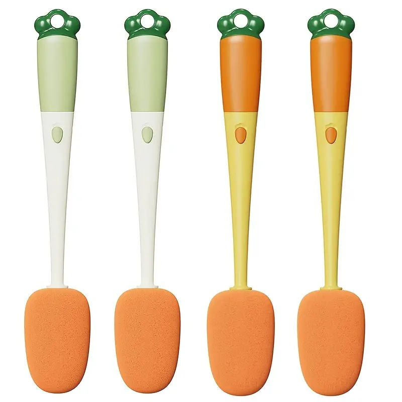 3-in-1 Multifunctional Cup Brush, Carrot Shape Cleaning Brush, Sponge  Brush, Long Handled Baby Bottle Cleaning Brush, Vacuum Bottle, Vase, Narrow  Neck