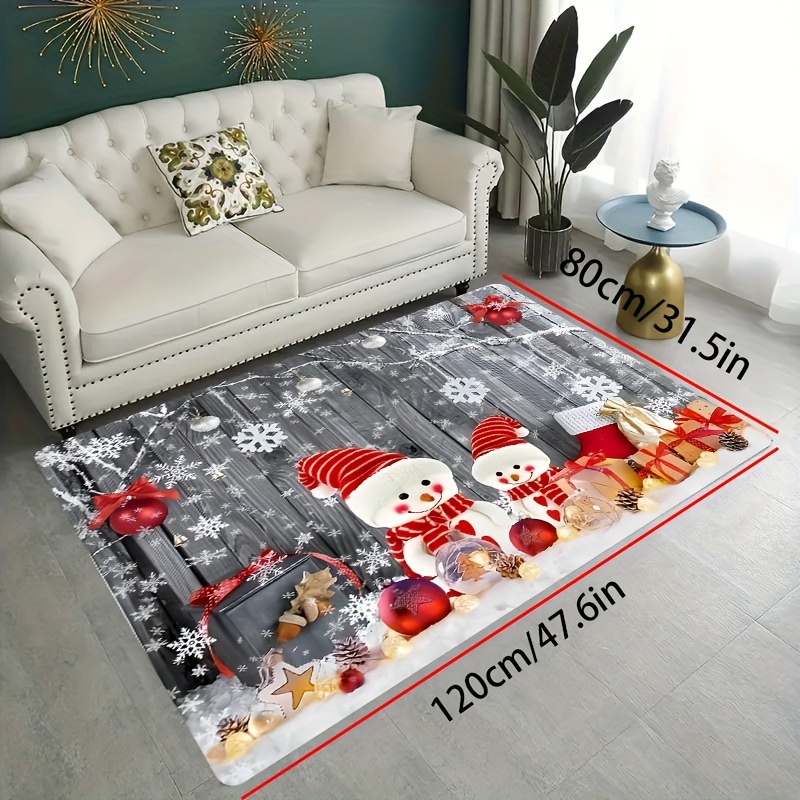 Round Area Rugs Merry Christmas Winter Holiday Snowman Super Soft Indoor  Stain-Proof Carpet Floor Mat Non-Skid Runner Rugs for Home Living Room