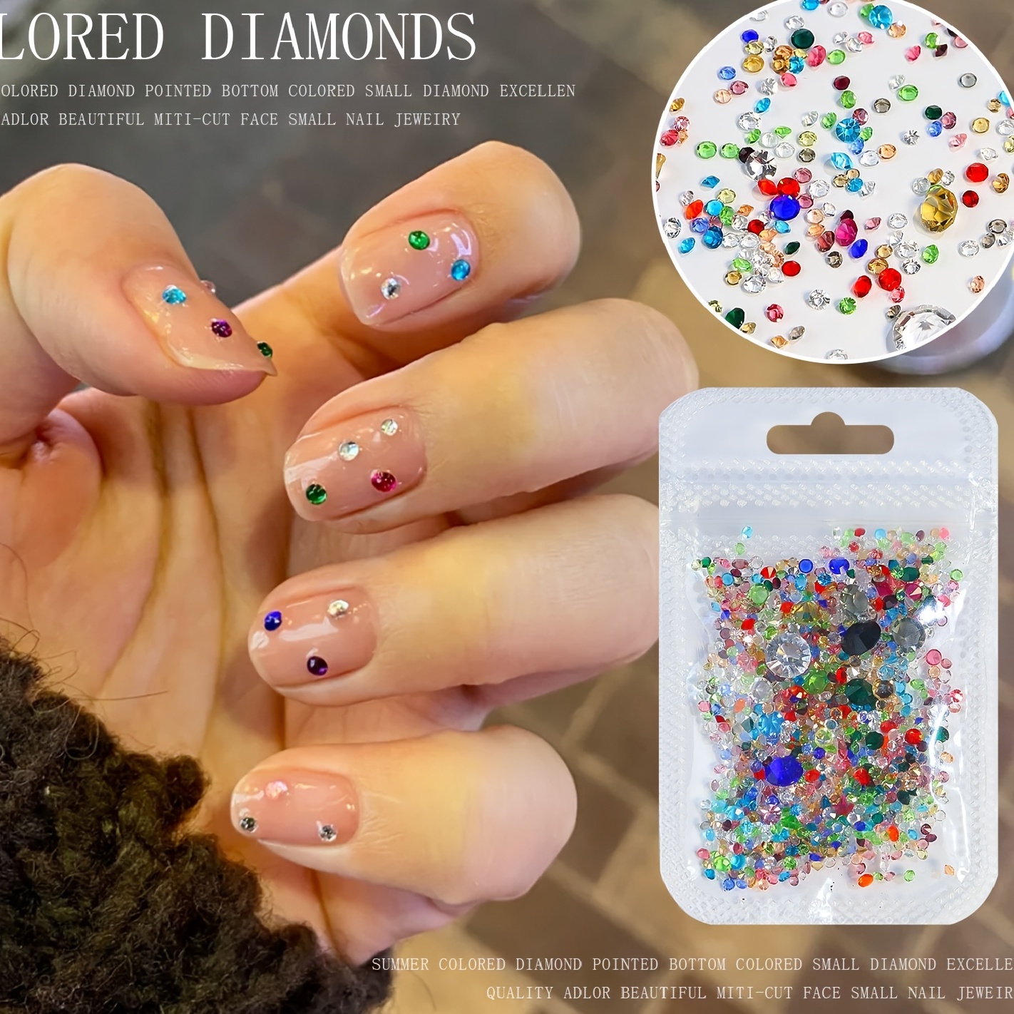 3d Random Mix Shape Nail Rhinestones For Acrylic Nails - Temu