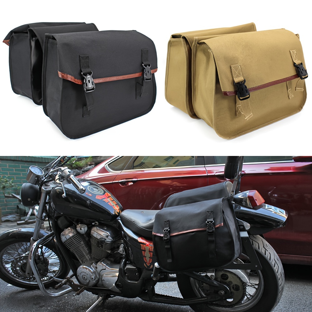 Maletas laterales para motocicleta, 38L de motocicleta de lado duro,  alforjas para maletero Tour, maletín lateral negro/plateado (color negro,  tamaño