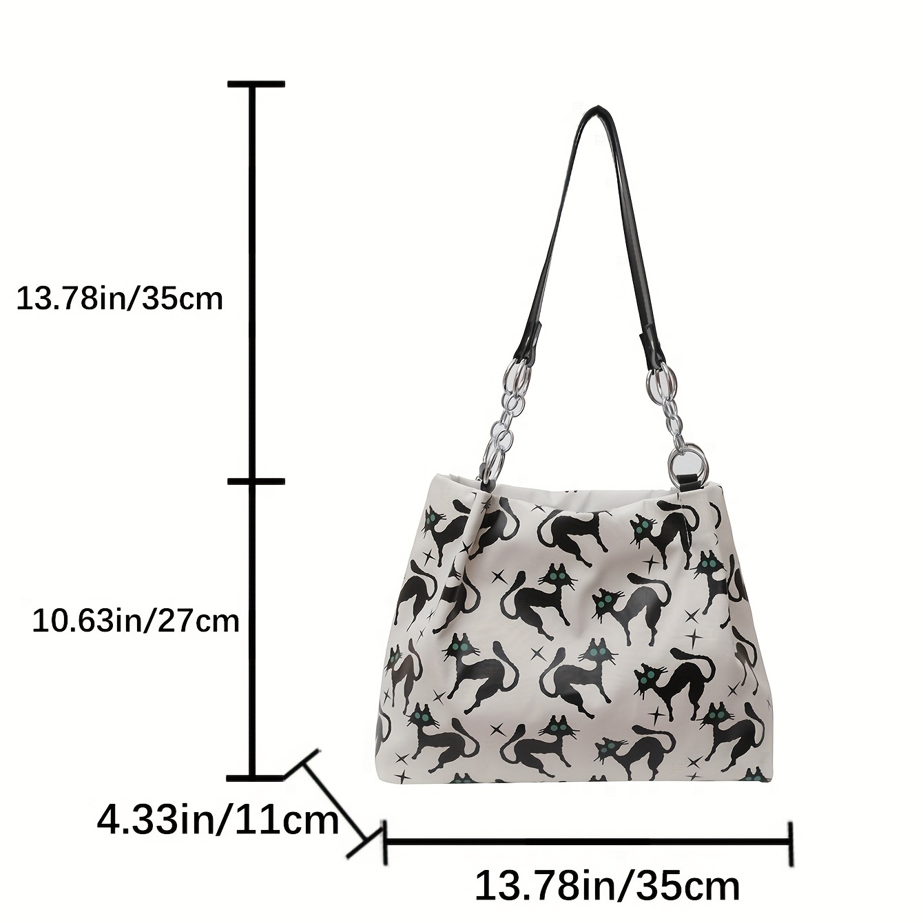 Cute Cartoon Tote Bags Overlarge Embroidery Shoulder Bag Nylon Eco