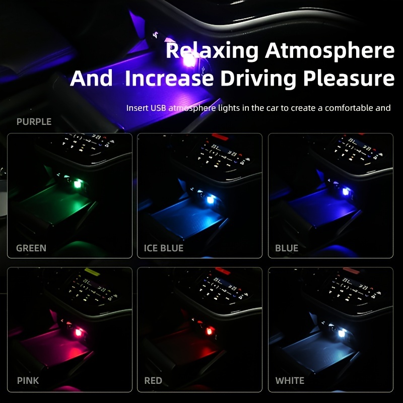 Mini Usb Led Light Sound Control Car Interior Atmosphere - Temu