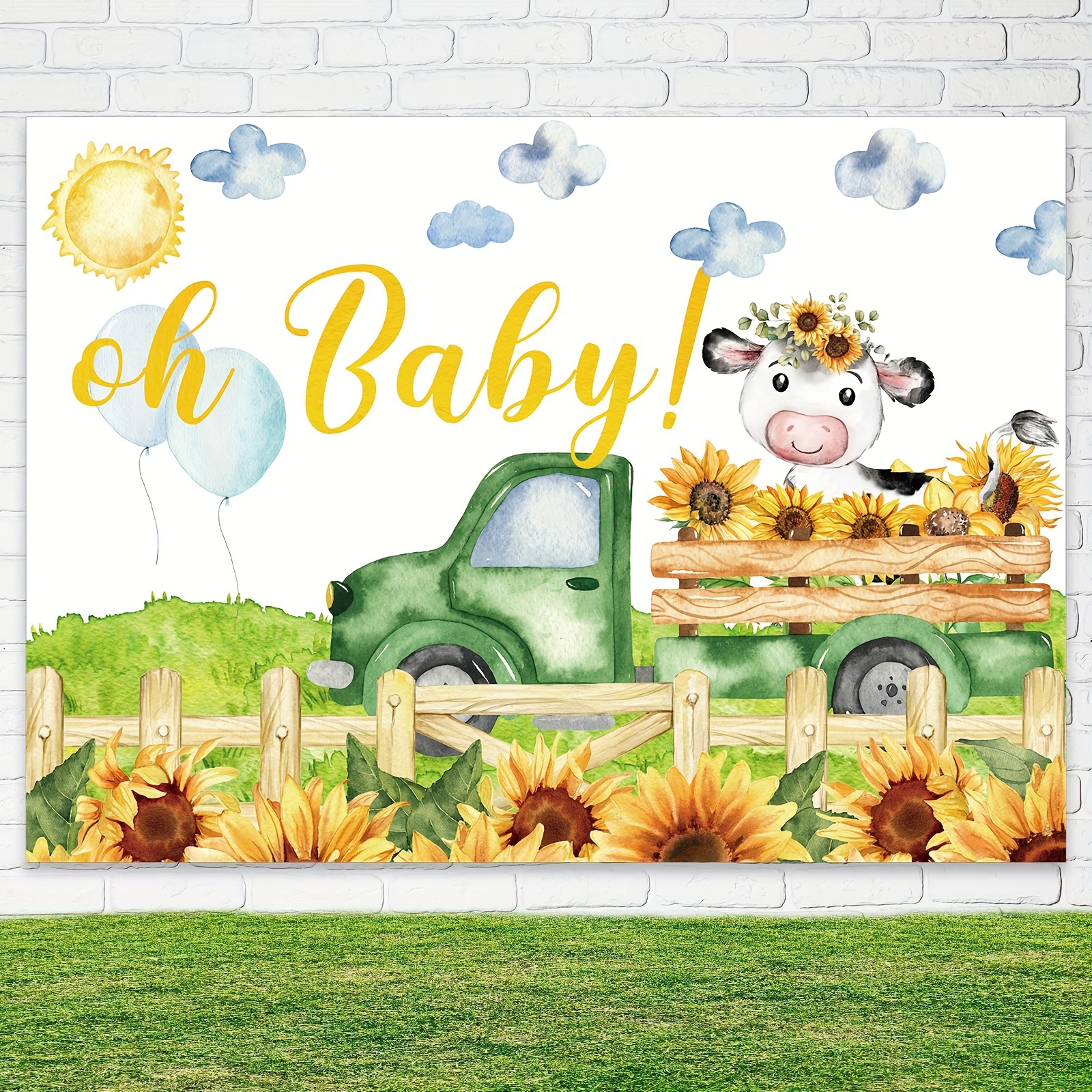 1pc Decoración Baby Shower Animales Granja Bebé Pancarta - Temu