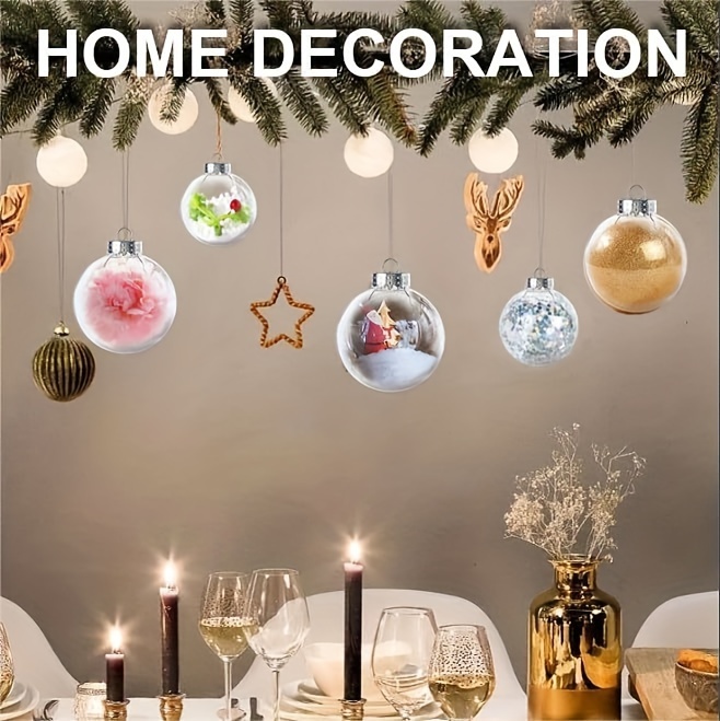 Clear Plastic Ornament Balls diy Fillable Christmas - Temu