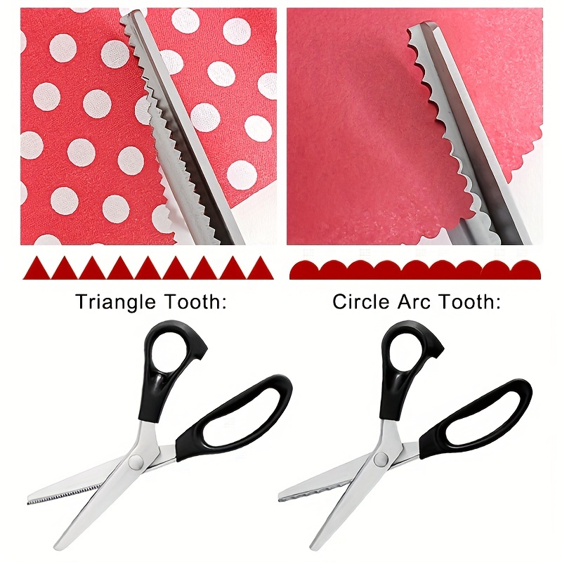  Pinking Shears for Fabric Scalloped Craft Scissors, Decorative  Scissors  100% Stainless Steel Sewing Pattern Scissors for Fabric Cutting  & Craft Scissors for Decorative Edge (5mm) : Arts, Crafts & Sewing