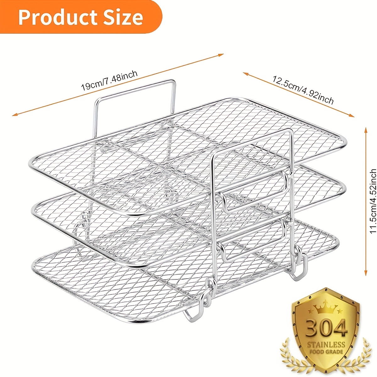 3 Layer Air Fryer Rack, 3-tier Wire Rack Cooling Oven Tray, Cooking Rack  Fryer Accessories Cooling And Baking Rack Easy Clean Cooling Tray Oven  Accessories Air Fryer Accessories Kitchen Stuff Kitchen Accessories 