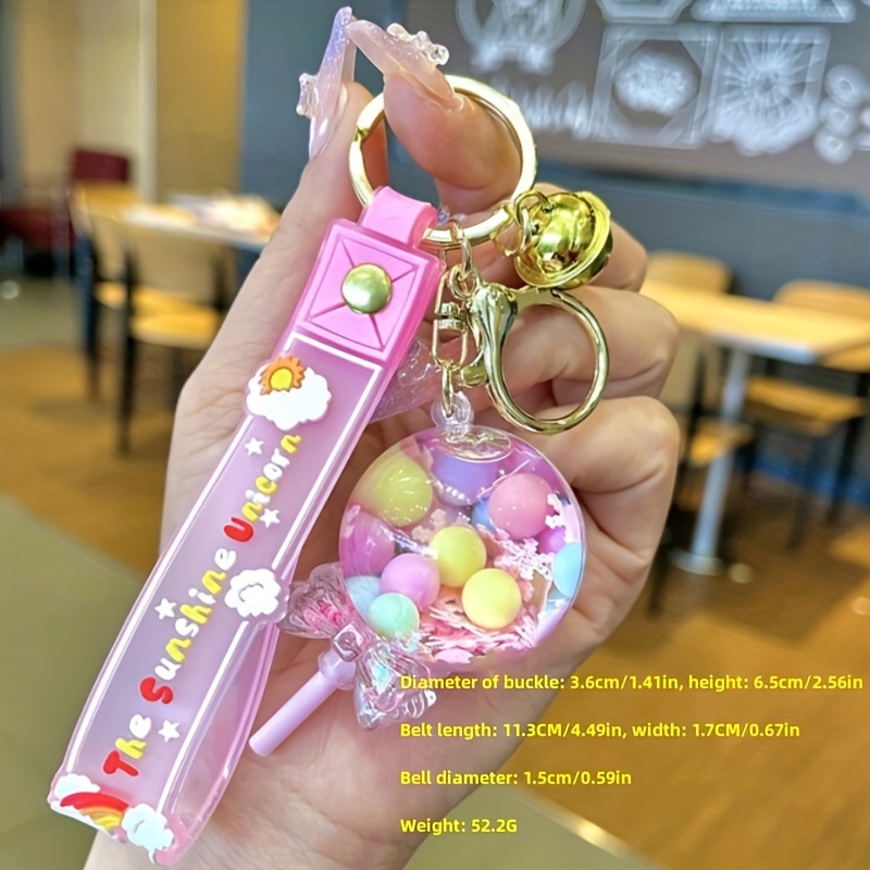 Style My Home Cute Quicksand Floating Liquid Keychain For Girls/ Backpack Pendant Combo Key Chain