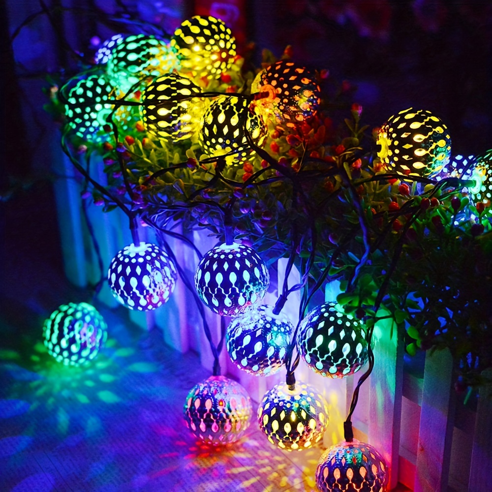 10/20/40/50leds Fairy Moroccan Hollow Metal Ball LED String Lights