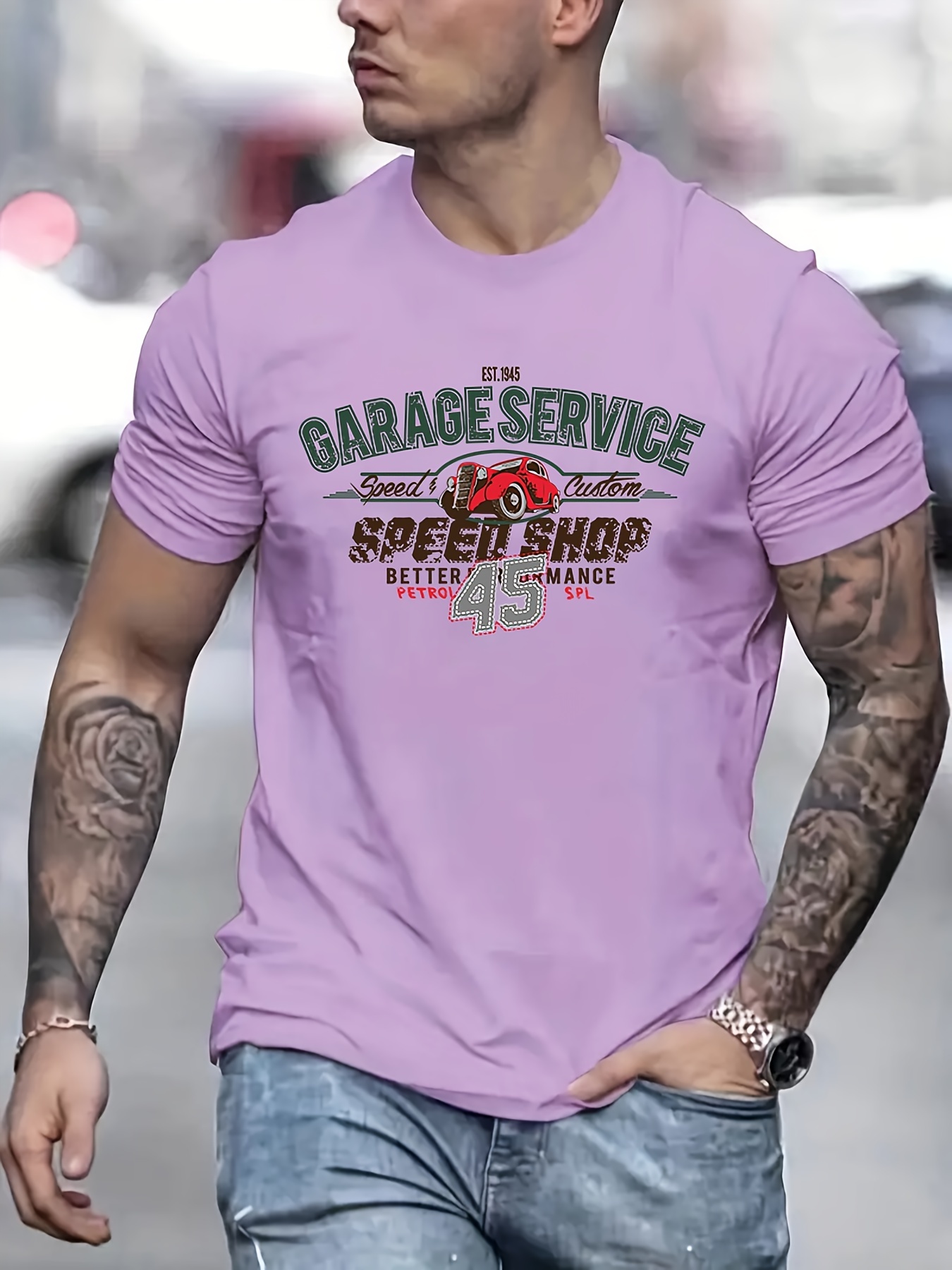 garage Service Speed Shop Car Graphic Print Men's Creative - Temu Canada