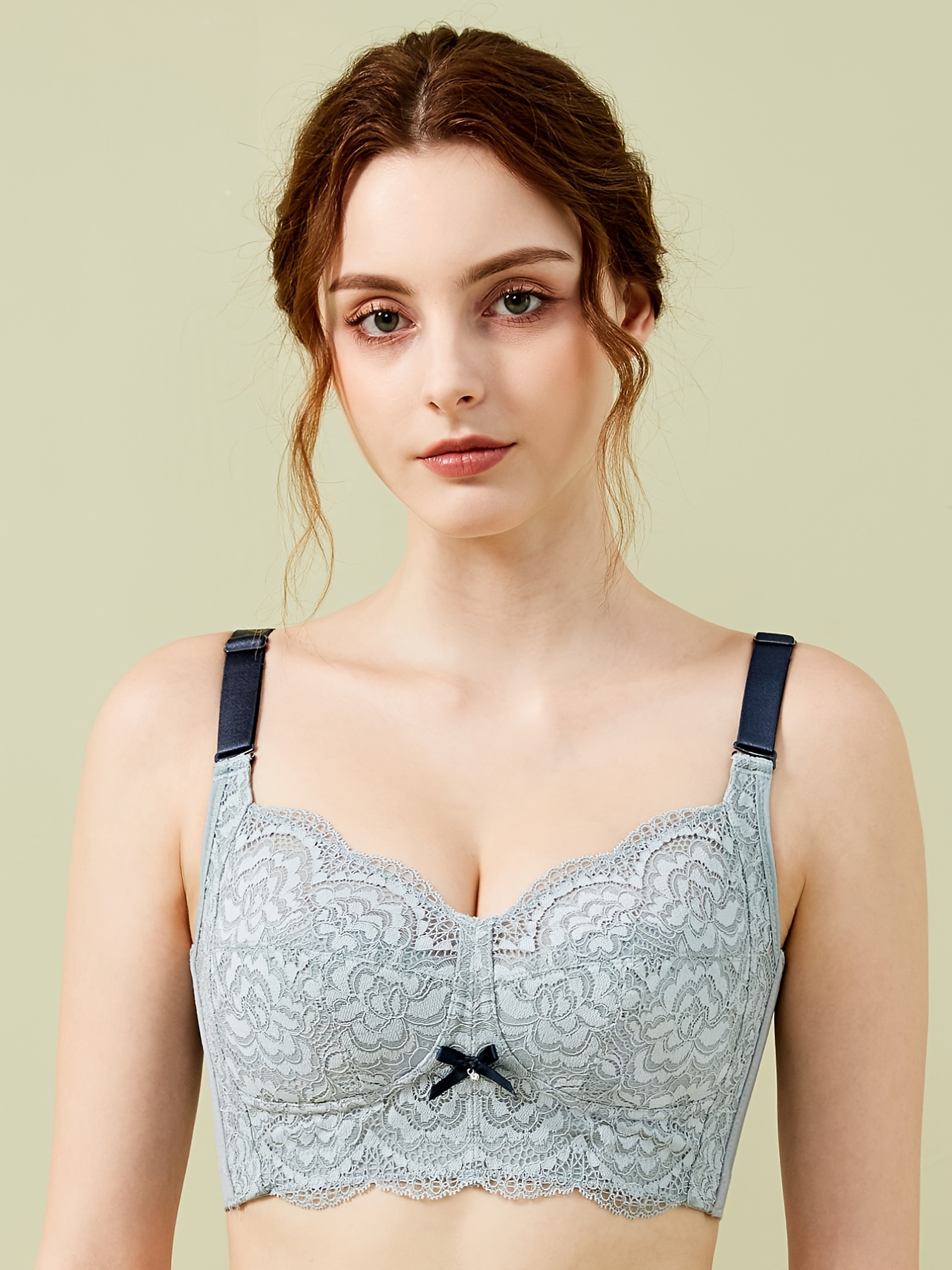 Floral Lace Wireless Bras Breathable Lightweight Full - Temu