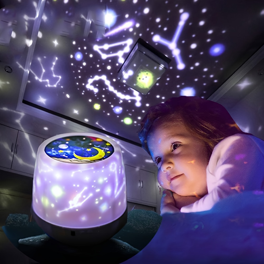 1pc Starry Sky Night Light Planet Magic Projector Earth Universe LED Lamp Colorful Rotating Flashing Star Christmas Gifts For Kids Baby