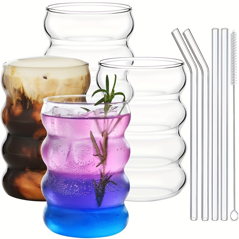 Caterpillar Glass Cups With Straws Cute Glass Water Cups - Temu