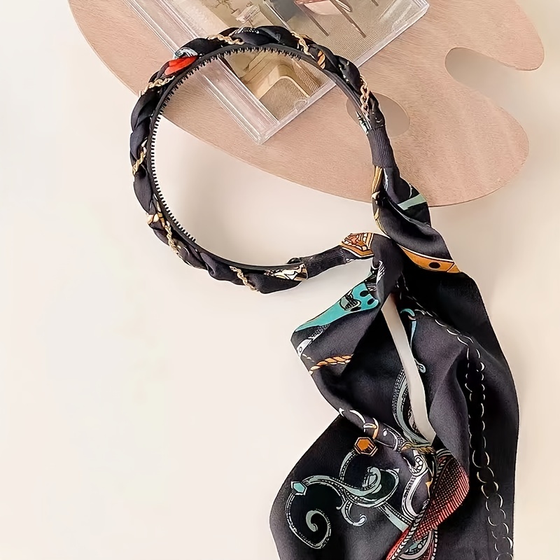 Vintage Long Ribbon Headband Satin Silk Hairband