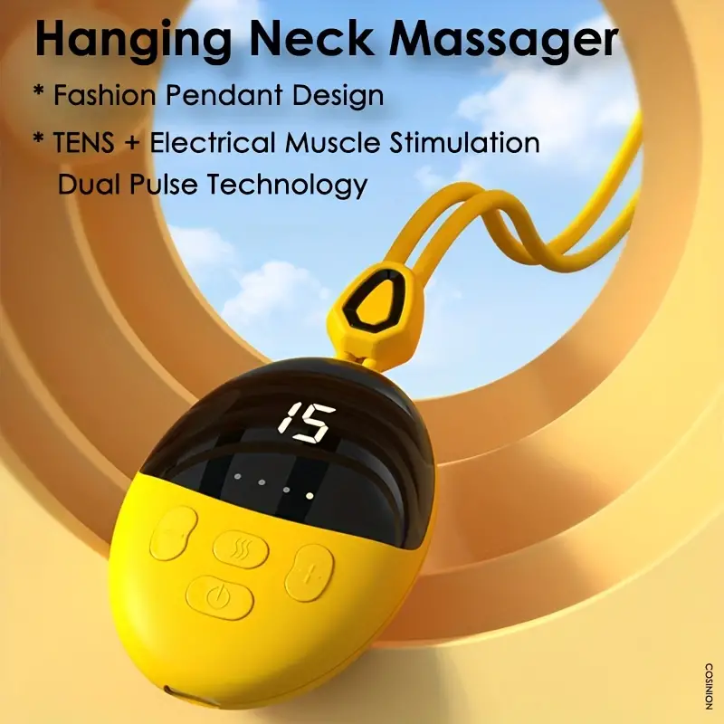 Newest Mini Portable Smart Hanging Neck Massager Electrical Muscle  Stimulation Tens Dual Pulse Hot Compress With Heating Cervical Spine  Shoulder Massager Neck Protector For Relief Pain - Temu United Arab Emirates