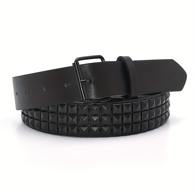 Studded Leather Punk Belt Men, Men Belts Studded Jeans