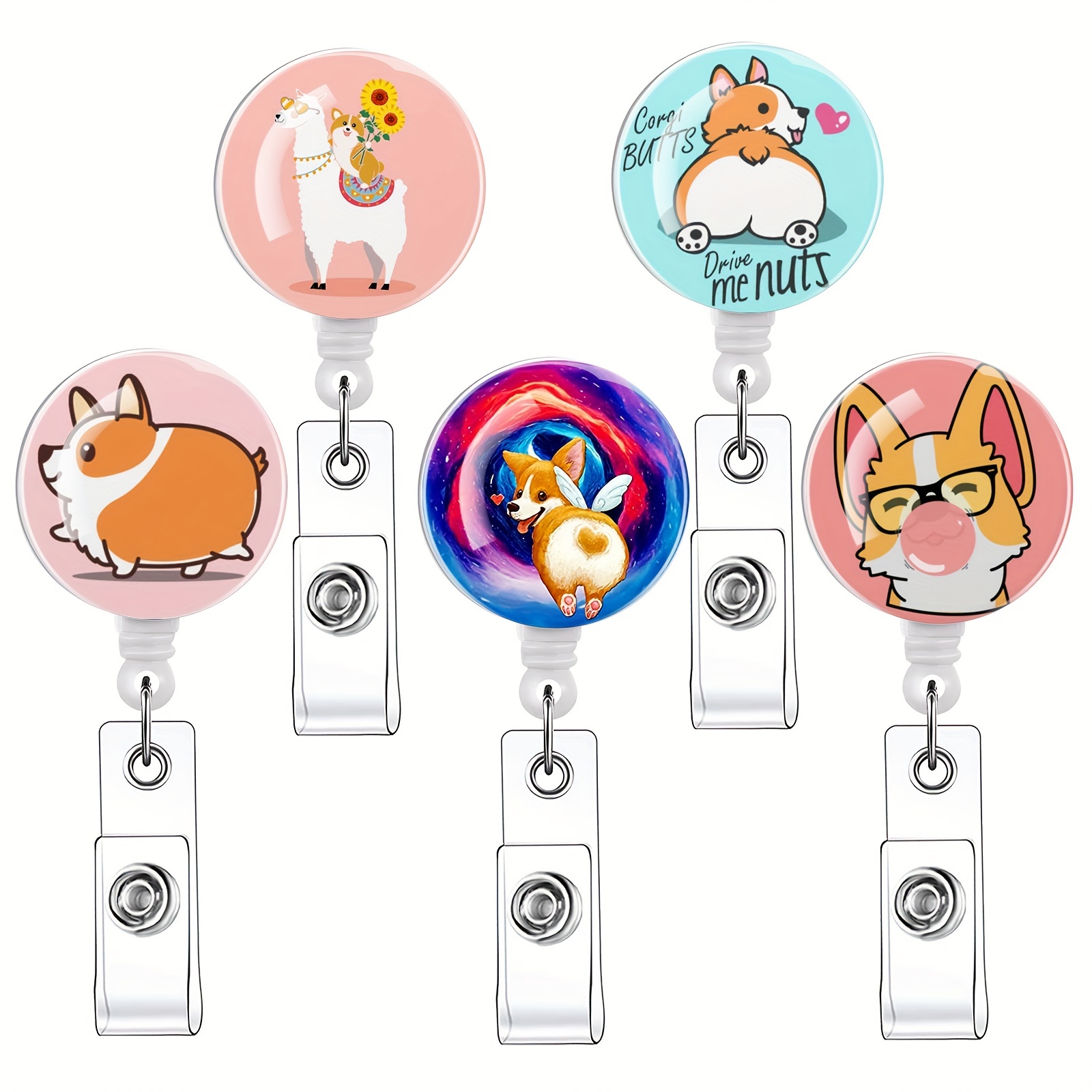 Lanyards Id Badges Cute Badge Holder Retractable Reel Clip - Temu