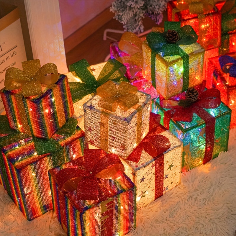 Christmas Lighted Gift Boxes Outdoor Indoor Christmas - Temu