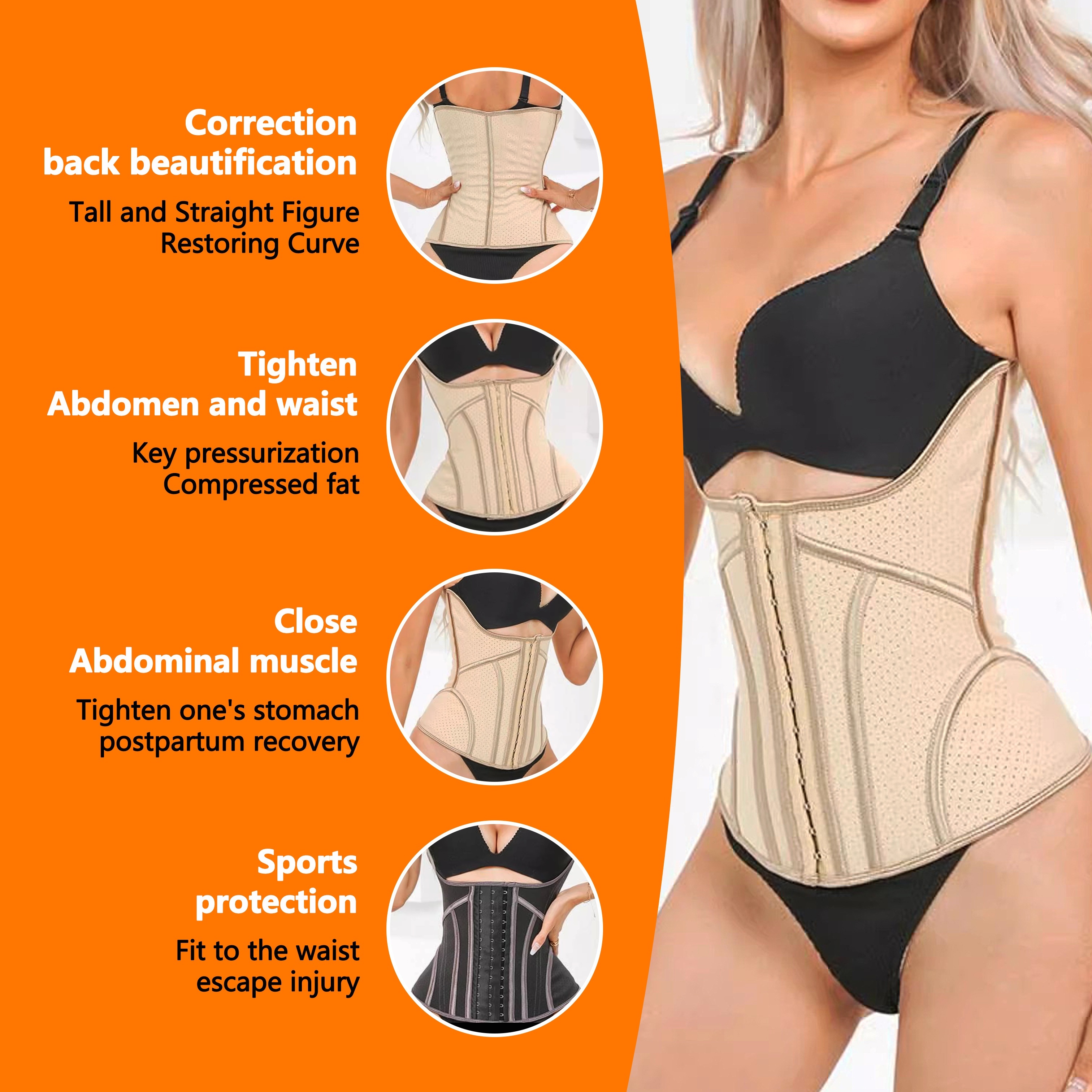 Corset - Xxs (55~60) straighten the waist and tighten the abdomen