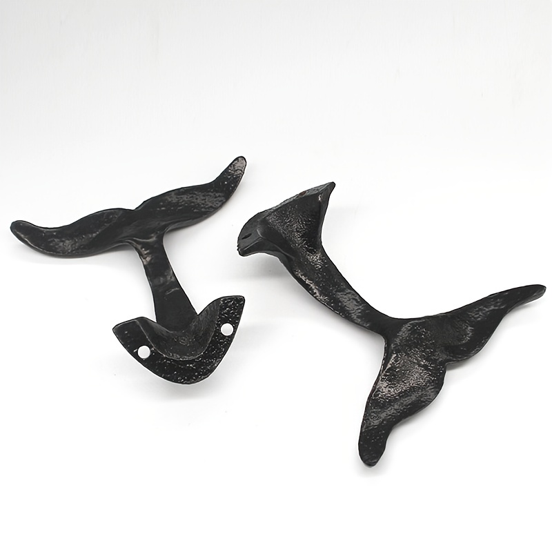 Iron Whale Tail Hooks Clothes Hook Door Towel Hanger Whale - Temu
