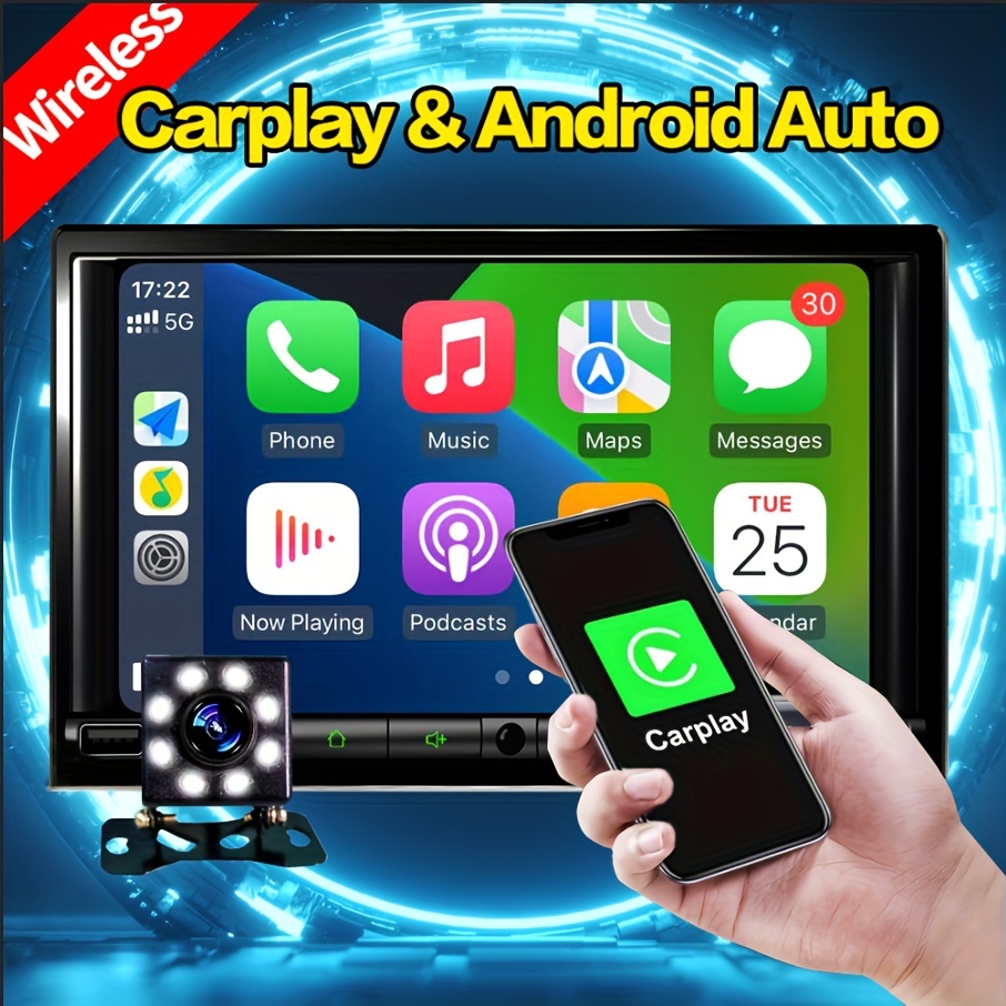 Wireless Carplay&android Auto Portable Car Stereo, Hd Touch Screen Car  Stereo With Siri Bt Music/fm Synchronization/voice Control - Temu Finland