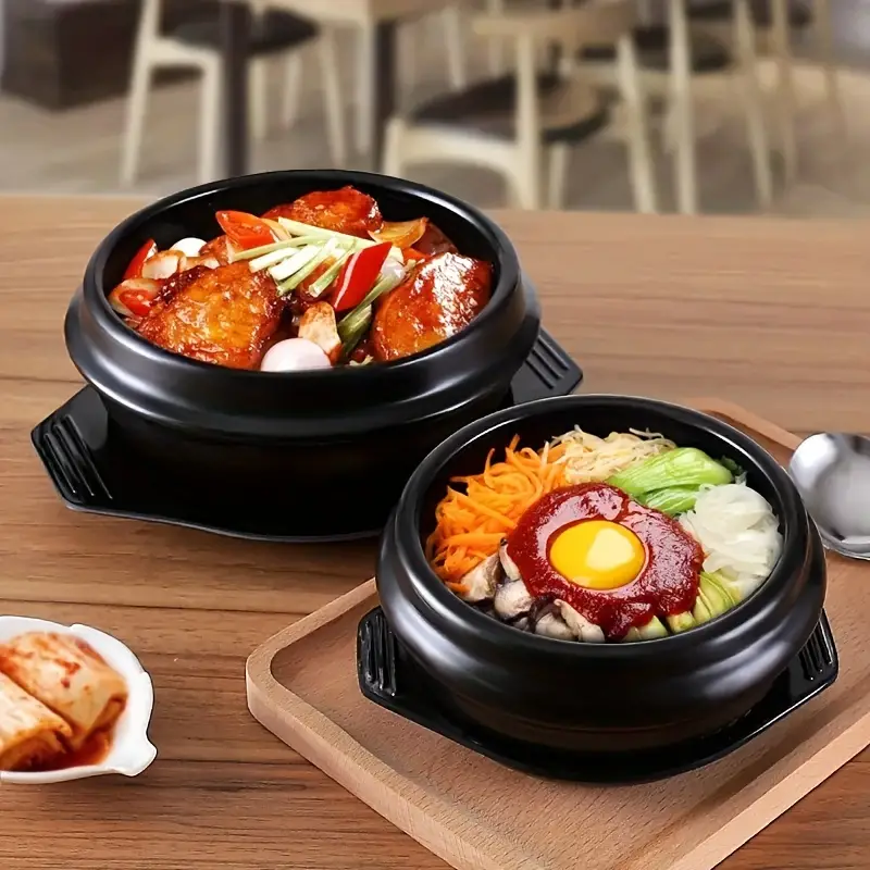 Korean Stone Bowl With Tray, Premium Ceramic Stone Hot Pot For Bibimbap  Soup And Korean Stone Bibimbap, Kitchen Utensils, Kitchen Gadgets, Kitchen  Accessories, Home Kitchen Items - Temu Germany
