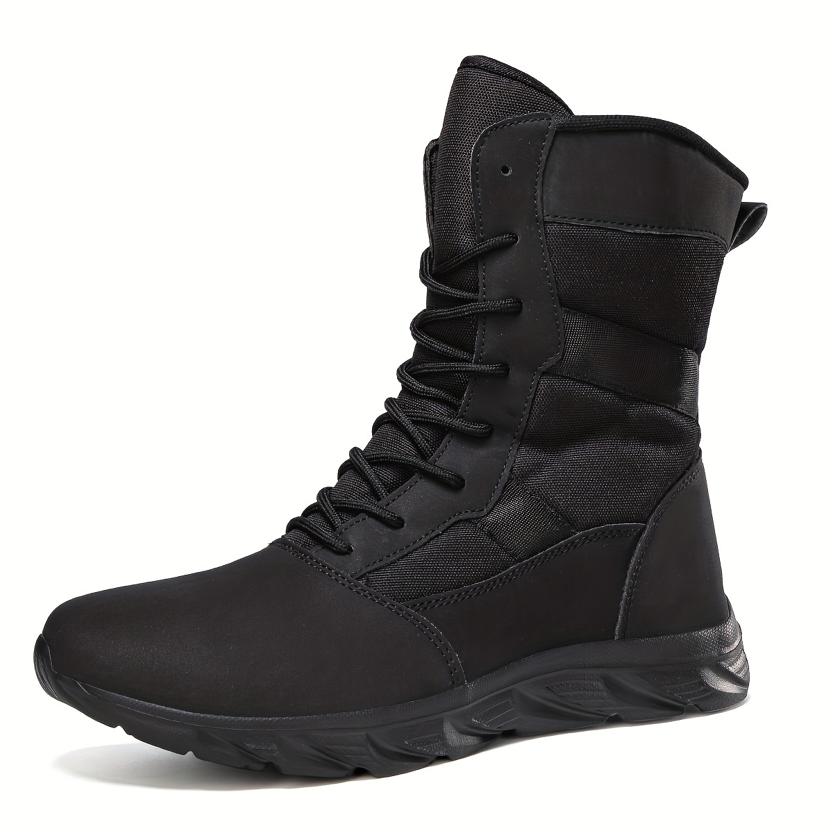 Faux Leather Thick Sole Breathable Combat Boots Wear Resistance